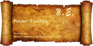 Mauer Etelka névjegykártya